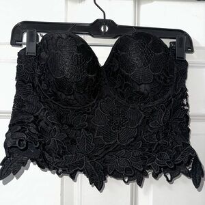Elegant Black Lace Bustier